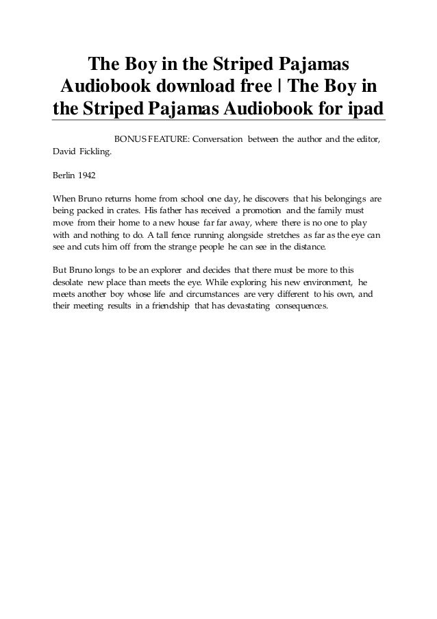 The Boy in the Striped Pajamas Audiobook download free The Boy in t…