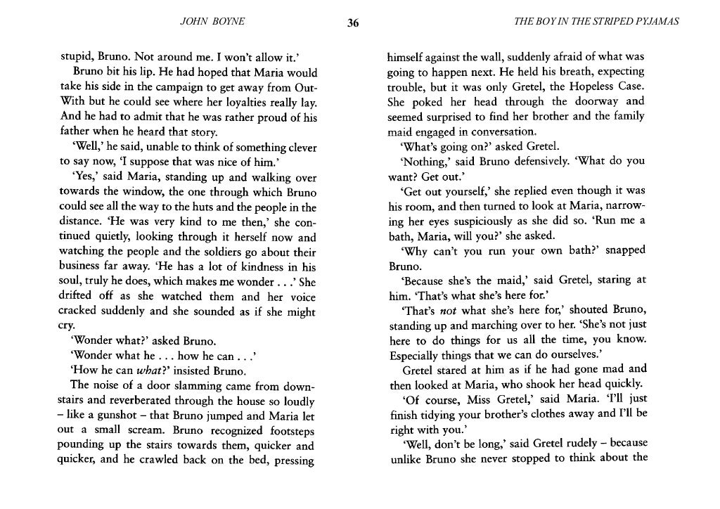 The boy in the striped pajamas(text)