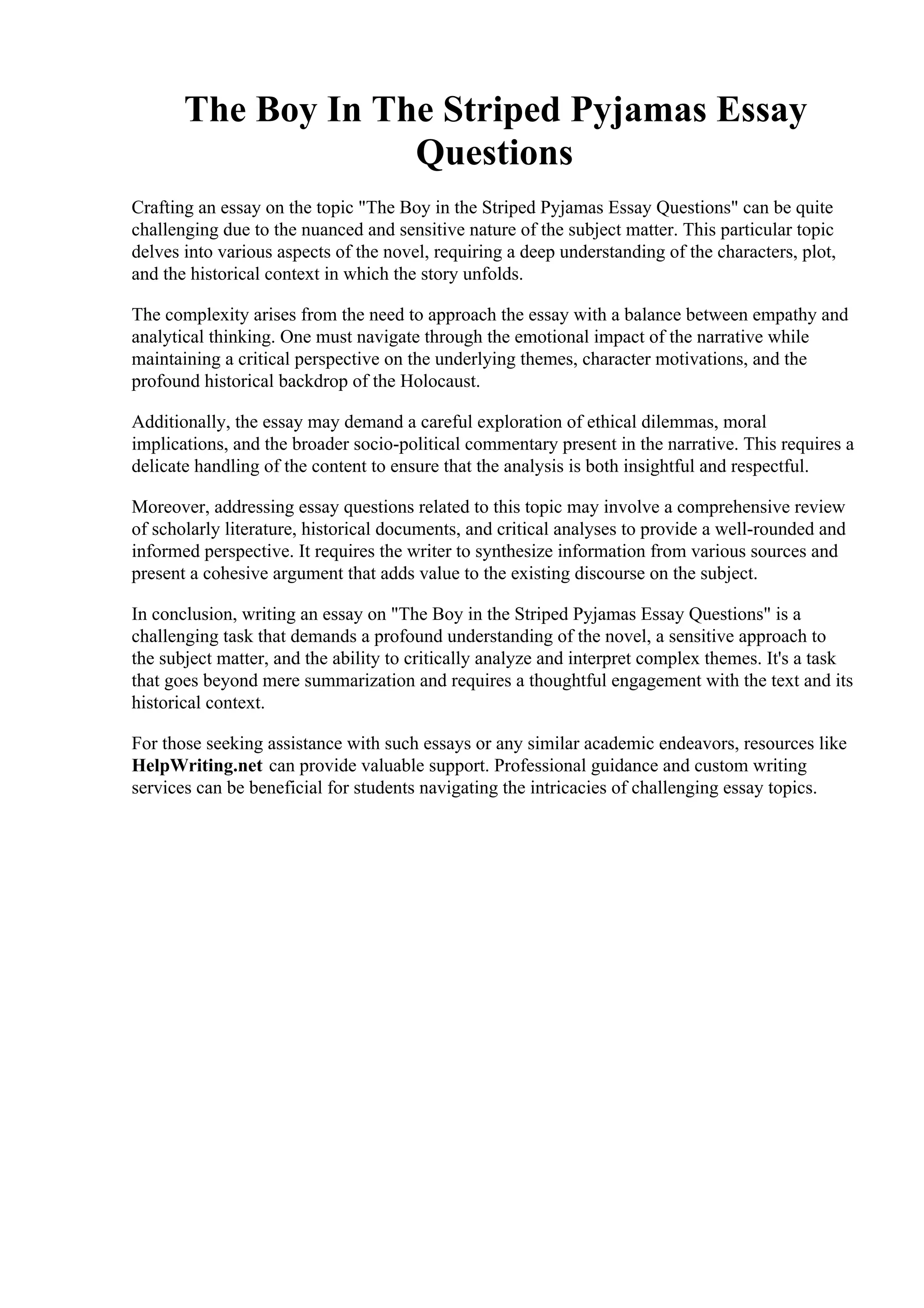 The Boy In The Striped Pyjamas Essay Questions.pdf