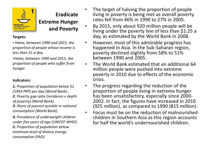 Millennium Development Goals, Targets and Indicators