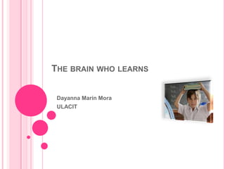 The brain who learns Dayanna Marín Mora ULACIT 