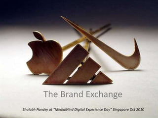 The Brand Exchange
Shalabh Pandey at “MediaMind Digital Experience Day” Singapore Oct 2010
 