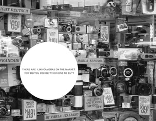 THERE ARE 1,349 CAMERAS ON THE MARKET.
HOW DO YOU DECIDE WHICH ONE TO BUY?
 