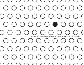 WE’RE HARDWIRED TO NOTICE ONLY WHAT’S DIFFERENT.
 