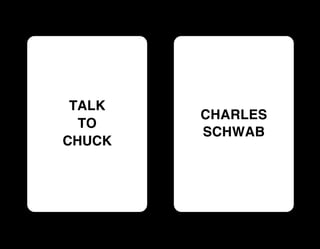 TALK
        CHARLES
  TO
        SCHWAB
CHUCK
 