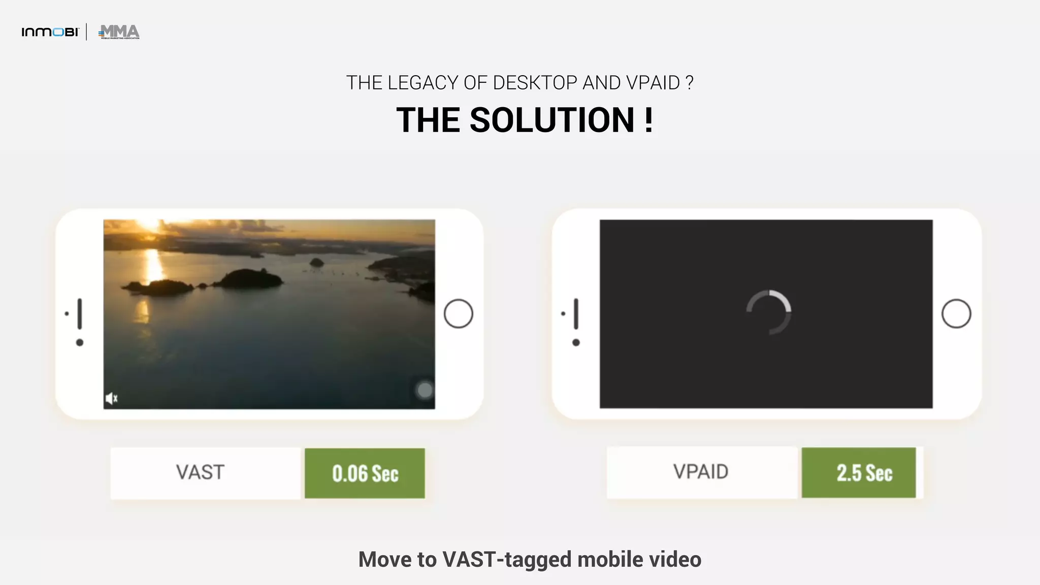 Move to VAST-tagged mobile video
THE SOLUTION !
THE LEGACY OF DESKTOP AND VPAID ?
 