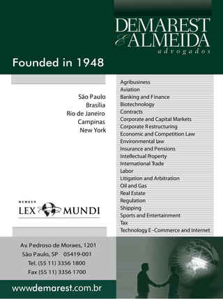 2525INTERVIEW
November 2011 Ÿ The Brazilian Economy
policy. The whole world, except Brazil,
has rural insurance and price support
policies. Right now … agricultural prices
are rising because the supply is less than
demand, consumption is growing because
of the emerging countries, and prices are
going up. Fertilizer, machines, pesticides,
seeds, credit, transport ... are all paid for
by high prices. But what happens when
supply equals demand, inventories return
to normal, and prices begin to fall? … An
income policy for the sector is essential to
end this inefficient business cycle.
Do trade agreements also affect this
scenario?
Yes. We need more trade. In the last 10
years we have placed all our hope in the
Doha Round. Mexico has made agree-
ments with Chile, Colombia ... Everyone
has made bilateral agreements with China,
South Africa, creating markets. We’re
lagging behind. We need a more aggressive
trade policy that involves government and
private agreements as well, to add value
and participate more in global markets. It’s
unbelievable that cattle
here still get foot and
mouth disease (FMD).
Mexico ended FMD in
1948. We lose millions
of dollars in beef exports
because the Ministry
of Agriculture has no
money for phyosanitary
protection.
Finally, improving
technology is vital. We
have by far the best technology in the
tropical world, but this scenario is
dynamic, it is constantly evolving. So you
always have to invest in technology, espe-
cially private companies. The government
cannot do everything.
What about regulatory factors, such as
the Forestry Code and restrictions on
sale of land to foreigners?
I support a definitive law like the Forest
Code that can balance sustainability issues
and farmers’ interests, but the bill passed
in the House needs corrections. That
will not be hard, and I hope we can do it
quickly, eliminating retrograde ideological
extremism on both sides. As for land
sales, we should not sell land to foreign
governments, particularly China, but as
for the private sector, what’s the problem?
… Private companies go to Argentina,
Colombia, and don’t come here. It is esti-
mated that Brazil lost U$15 billion last year
because of [such restrictions]. It’s foolish;
we have land, technology, and people, but
we lack capital.
Today, Brazil concen-
trates its agriculture
in exportable prod-
ucts like soy, corn,
and sugar that have
benefited from rising
international prices.
Are there medium-
term risks? Are we
making the bet in the
right direction?
“I am Agro” will help
people realize that,
thanks to agriculture,
they will have cheaper
jeans and toilet paper,
a better life, and Brazil
will grow wealthier,
with more jobs and more
exports.
 