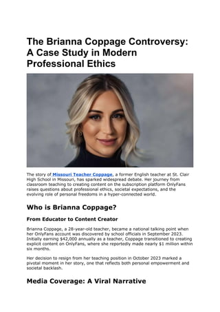 The Brianna Coppage Controversy_ A Case Study in Modern Professional