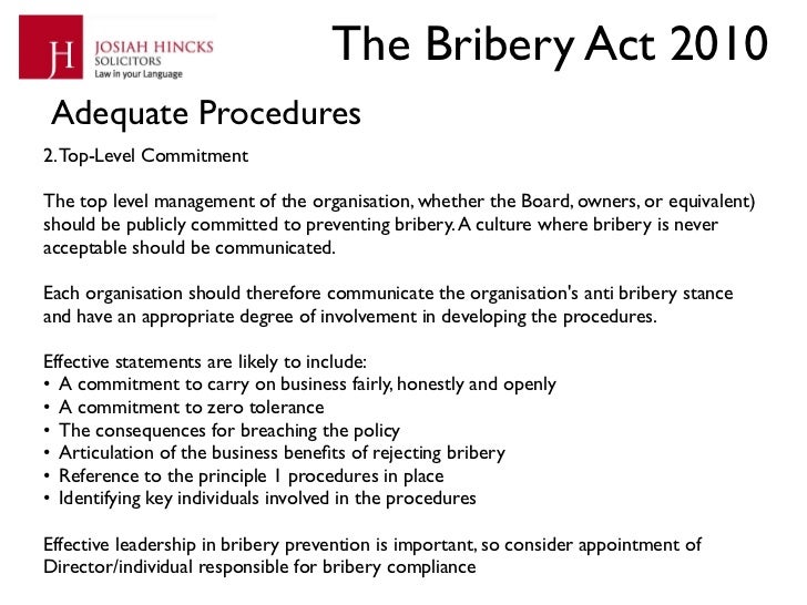 Guide to The Bribery Act 2010 by Josiah Hincks