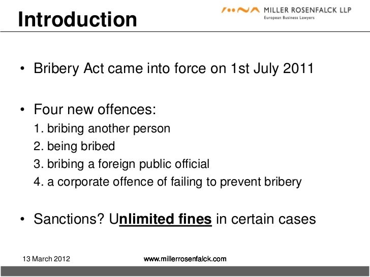 The Bribery Act 2010 Ukti 120313