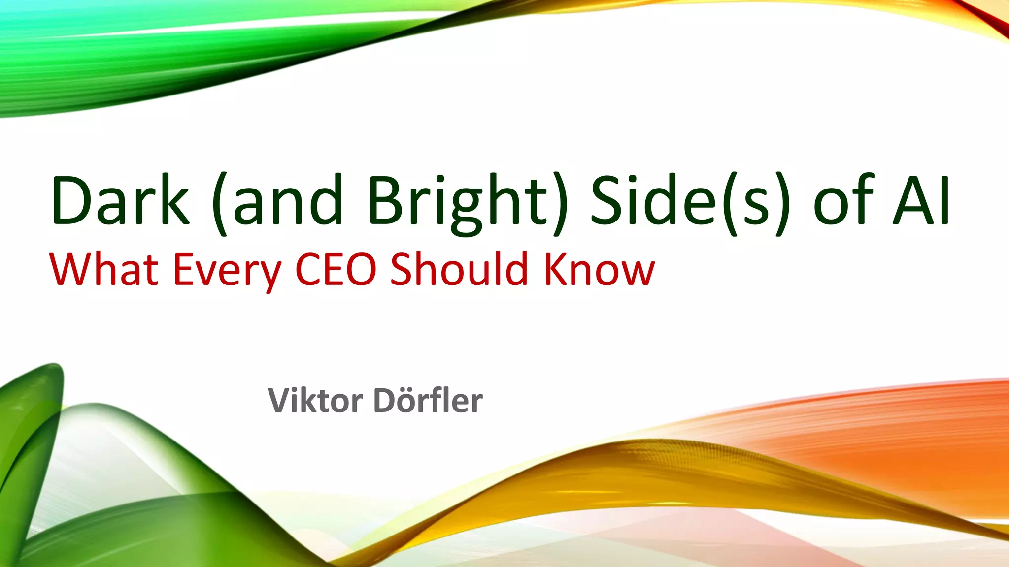 The bright and dark side of AI | PDF