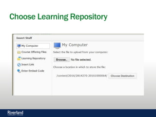 Brightspace Learning Object Repository (LOR): What Is It And How Can I ...