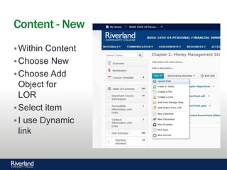 Brightspace Learning Object Repository (LOR): What Is It And How Can I ...