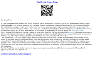 The Brown Wasps Essay | PDF