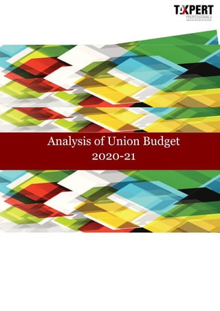 Analysis of Union Budget
2020-21
By Tax
 