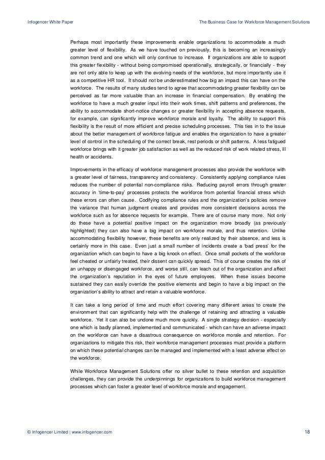 the business case for workforce management solutions white paper workforce management cover letter