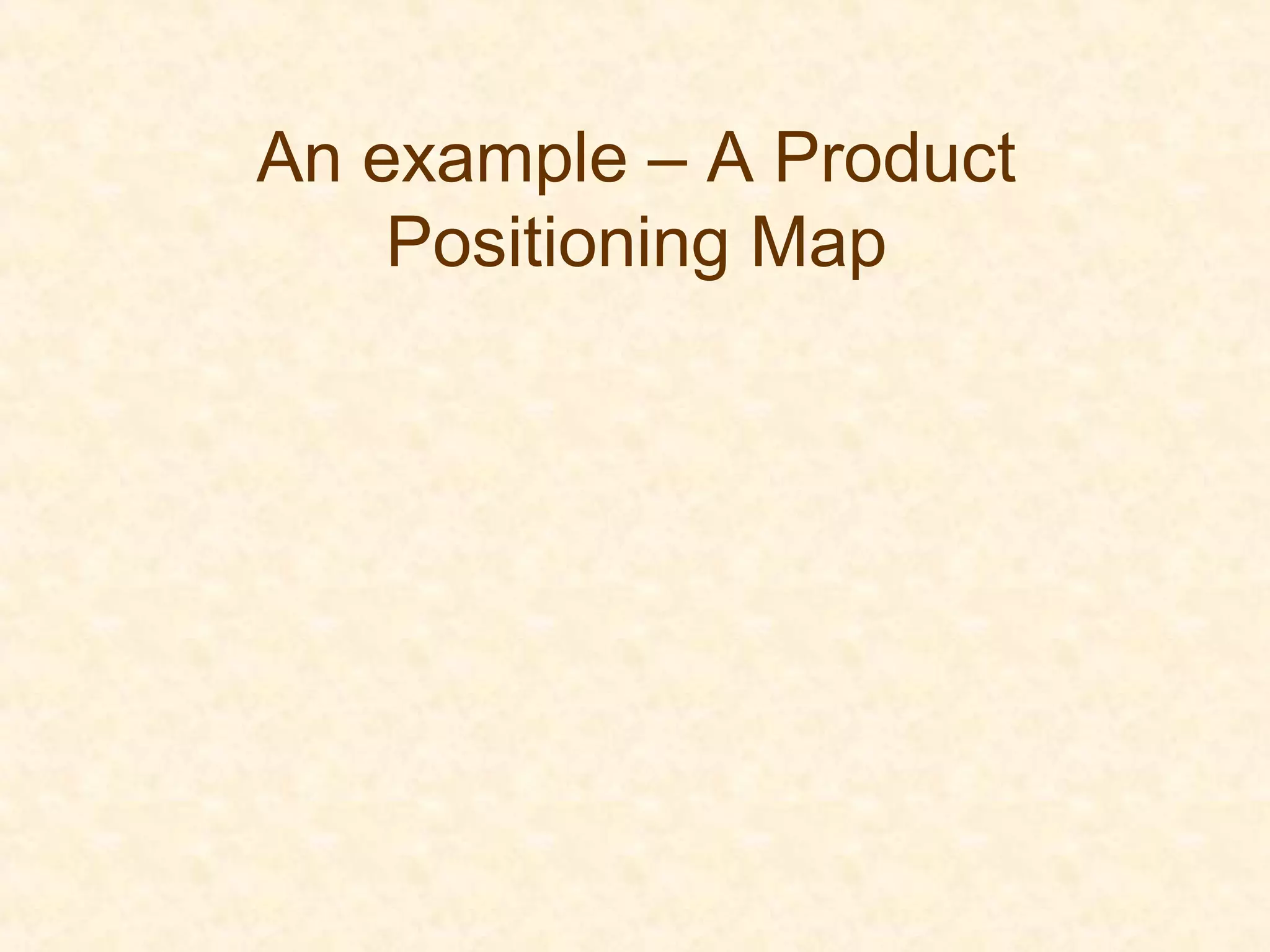 An example – A Product
Positioning Map
 