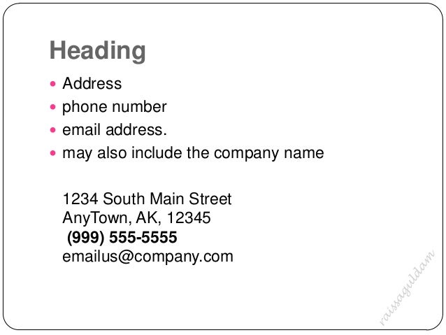 business letter formatting