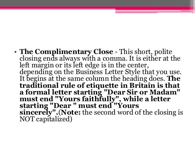 formal letter dear sir or madam ending the business letter formal letter dear sir or madam ending the business letter
