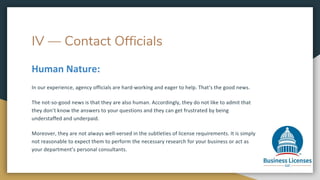 IV — Contact Officials