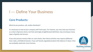 I — Define Your Business