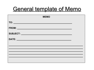 General template of Memo MEMO TO: _____________________________________________ FROM: __________________________________________ SUBJECT: _______________________________________ DATE: __________________________________________ _____________________________________________________________________________________________________________________________________________________________________________________________________________________________________________________________________________________________ 