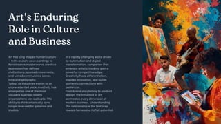The Business of Creativity: Why Art Matters More Than Ever in Modern ...
