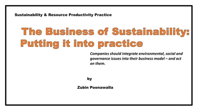 The business of sustainability putting it into practice | PPT