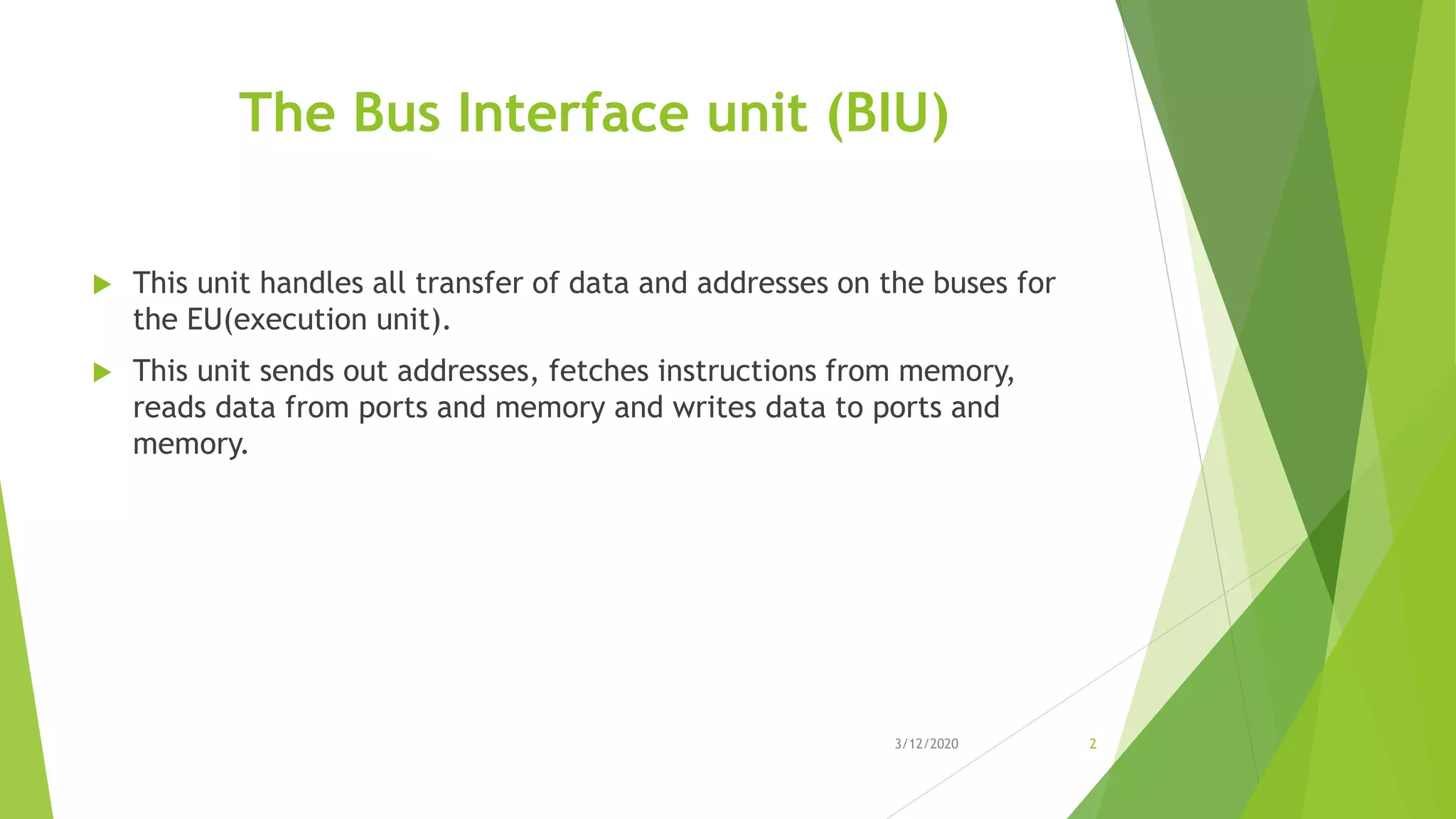 The Bus Interface Unit Biu Ppt