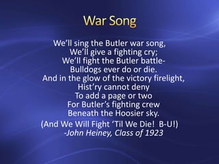 The Butler University War Song