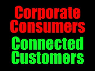 Corporate
Consumers
Connected
Customers
 