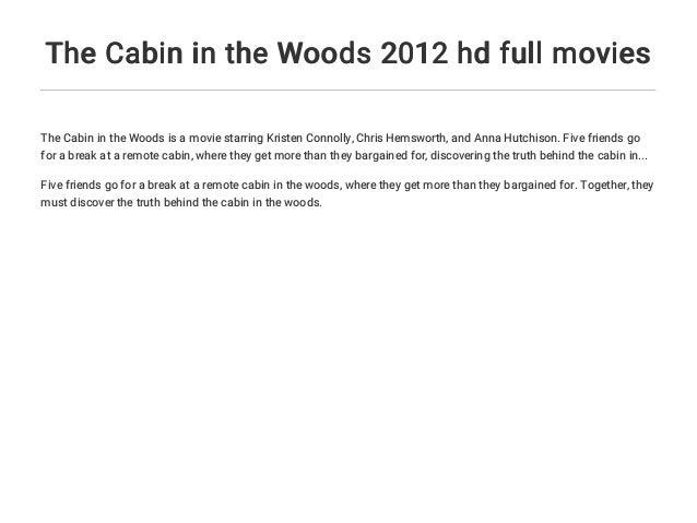 The Cabin In The Woods 2012 Hd Full Movies
