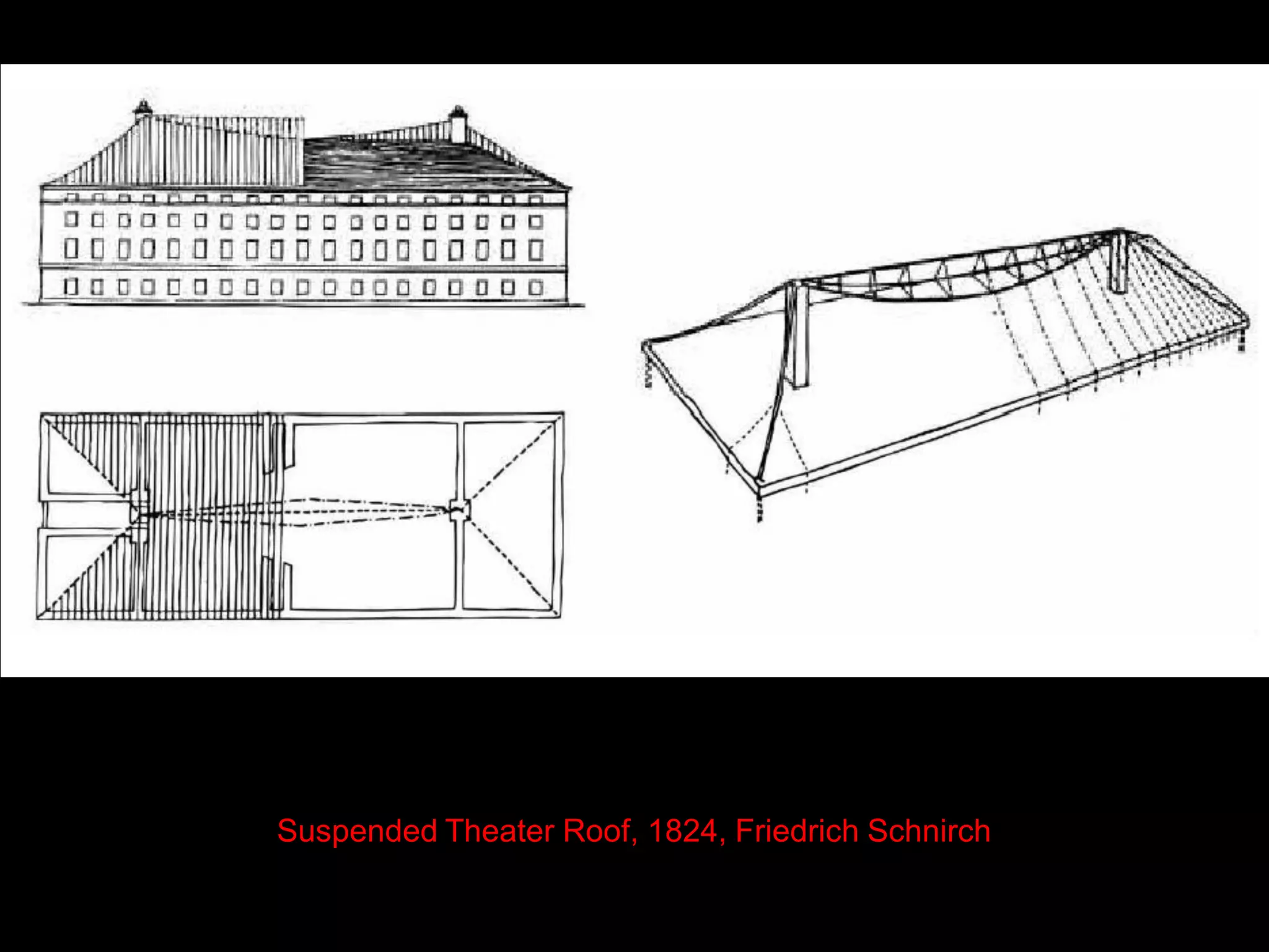 Suspended Theater Roof, 1824, Friedrich Schnirch
 