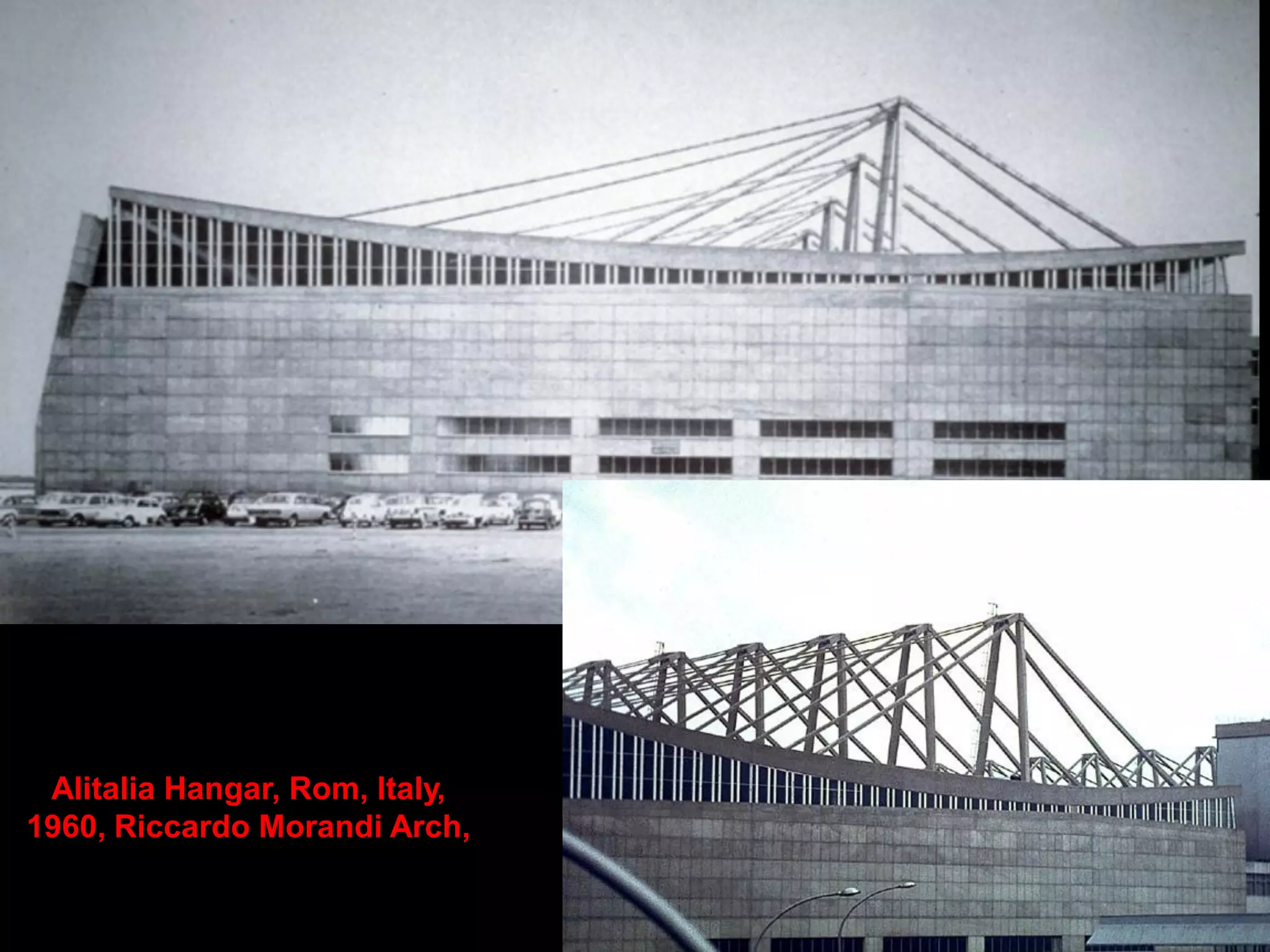 CABLE – STAYED ROOF
STRUCTURES
• Cable-stayed, double-cantilever roofs for central spinal buildings
• Cable-stayed, single-cantilever roofs as used for hangars and
grandstands
• Cable-stayed beam structures supported by masts from the outside
• Spatially guyed, multidirectional composite roof structures
 