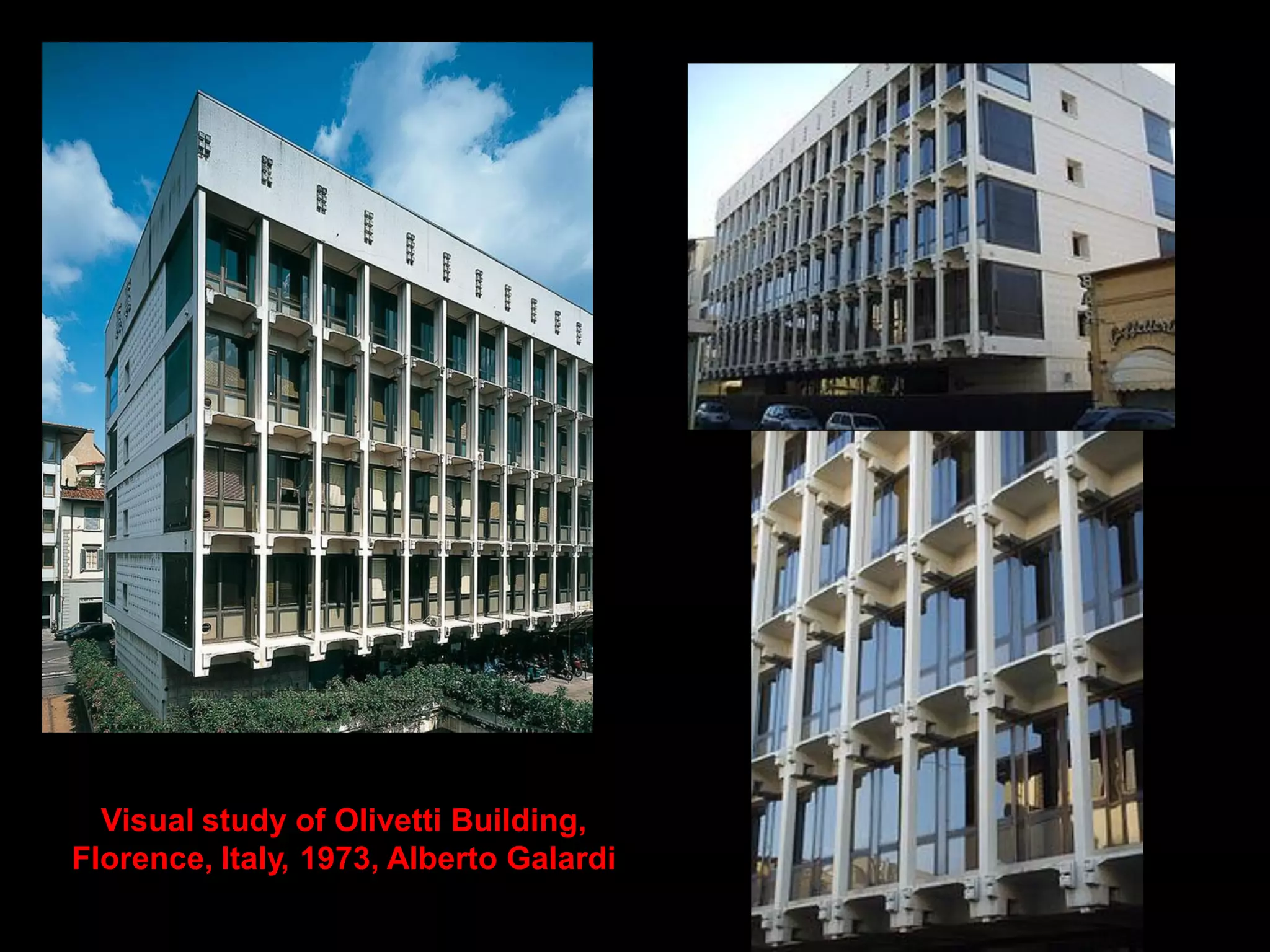 Visual study of Olivetti Building,
Florence, Italy, 1973, Alberto Galardi
 