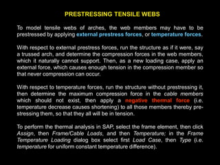 ARCHES WITH PRESTRESSED TENSILE WEBS
The spirit of the delicate roof structure of the Lille Euro Station, Lille,
France as shown in the following conceptual drawing (1994, Jean-Marie
Duthilleul/ Peter Rice), reflects a new generation of structures aiming for
lightness and immateriality. This new technology features construction with
its own aesthetics reflecting a play between artistic, architectural,
mathematical, and engineering worlds. The two asymmetrical transverse
slender tubular steel arches (set at about 12 m or 40 ft on center) with
diameters of around one-hundredth of their span, are of different radii; the
larger arch has a span of 26 m and the smaller one 18.5 m. The arches are
braced against buckling similar to the spokes of a wheel by deceitfully
disorganized ties and rods; this graceful and light structure, in harmony with
the intimate space, was not supposed to look right but to reflect a spirit of
ambiguity. The roof does not sit directly on the arches, but on a series of
slender tubes that are resting on the arches which, in turn, carry the
longitudinal cable trusses that support the undulating metal roof. The
support structure allowed the gently curved roof almost to float or to free it
from its support, emphasizing the quality of light.
 