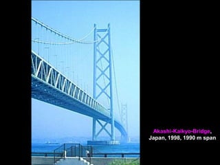 Suspended cable- and arch-
supported bridge and roof
structures
 