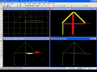 b
c
d
W14 x 30
W14 x 22
P6
P10
P8
W14 x 43
P8
P5
a
80'50' 50'
20' 20'80'
20'20'20'20'20'30'
5'
5'10' 10'
W14 x 26
P8
P5
Typical Cable-supported Roof
(beam) Structures
 