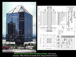 Westcoast Transmission Company Tower, Vancouver,
Canada, 1969, Rhone & Iredale Arch, Bogue Babicki Struct.
 