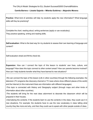 The calla model | DOCX