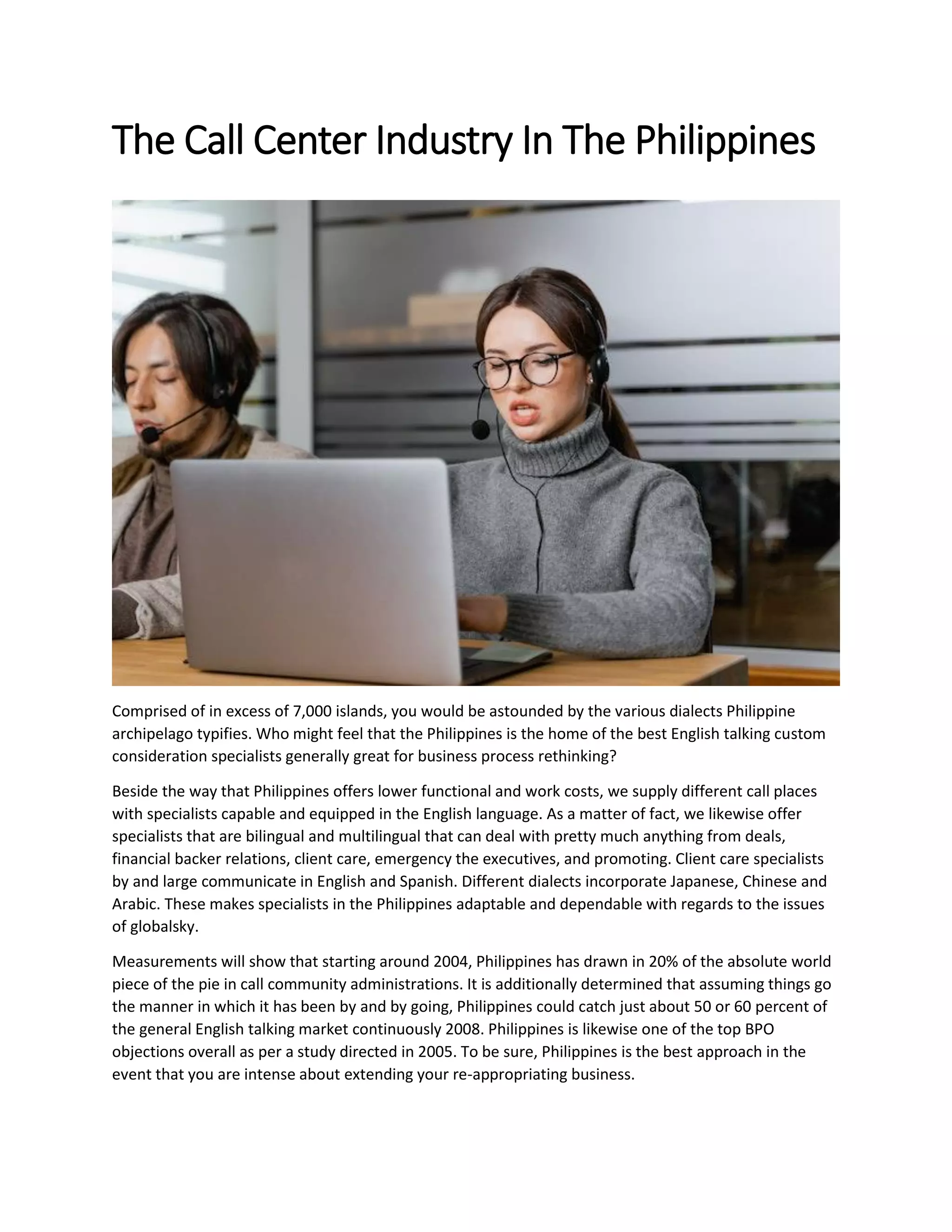 The Call Center Industry In The Philippines.pdf
