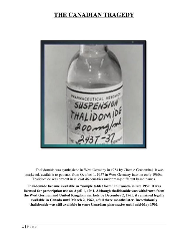 thalidomide a canadian tragedy thalidomide tragedy