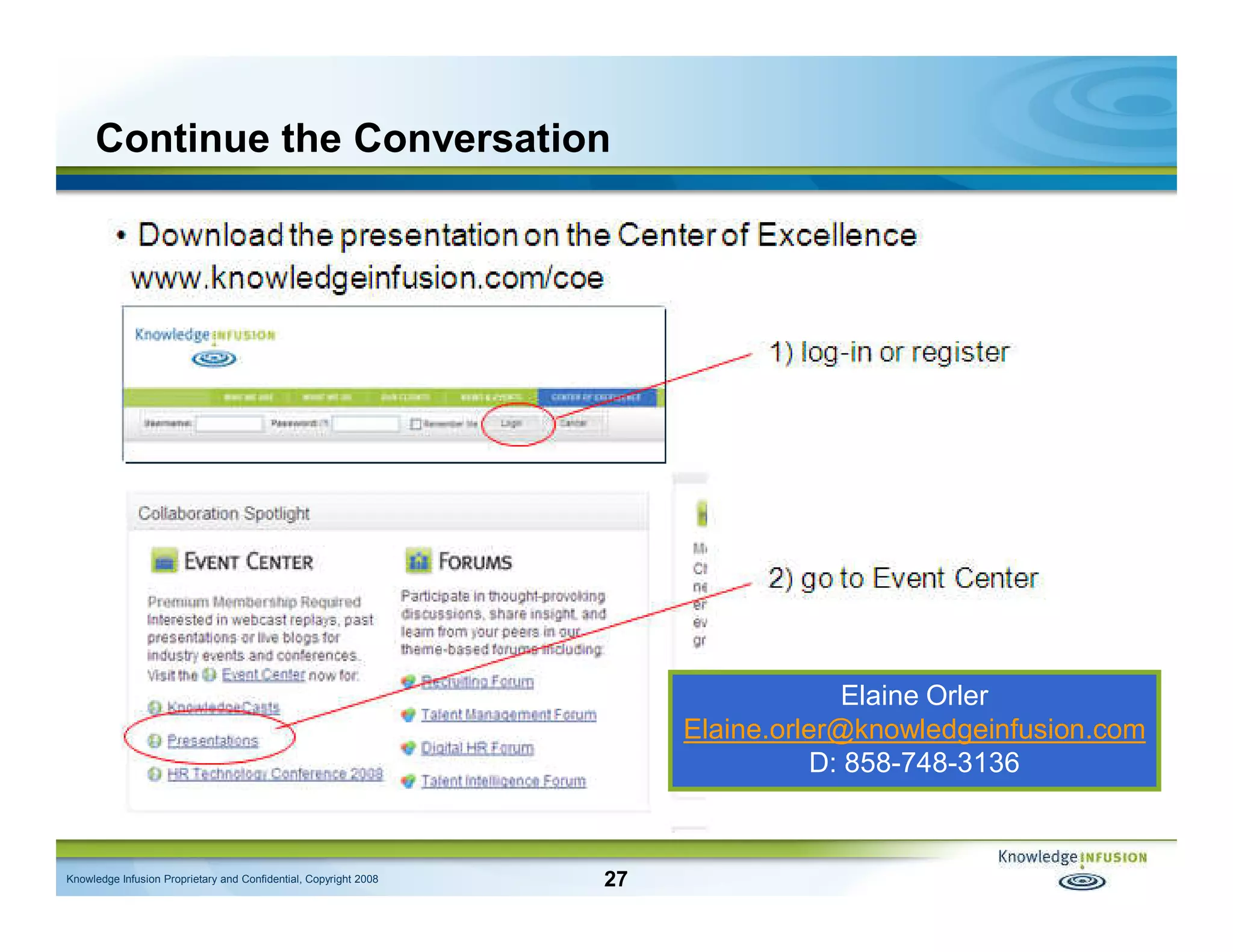 The Candidate Is Always Right - CLE/Knowledge Infusion Presentation (Feb 2009)