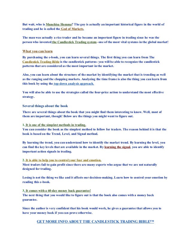 The candlestick trading bible by munehisa homma