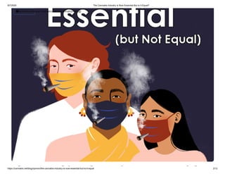 9/7/2020 The Cannabis Industry is Now Essential But is It Equal?
https://cannabis.net/blog/opinion/the-cannabis-industry-is-now-essential-but-is-it-equal 2/12
h bi d i i l
 Article List (https://cannabis.net/mycannabis/c-blog)
 