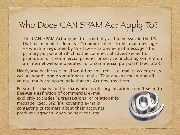 The Can Spam Act 