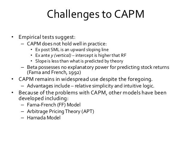 capital asset pricing model questions The capital asset pricing model (capm) is an economic model for valuing stocks , securities, question on capm: i know that in the capm model th. capital asset pricing model questions The capital asset pricing model (capm) is an economic model for valuing stocks , securities, question on capm: i know that in the capm model th.