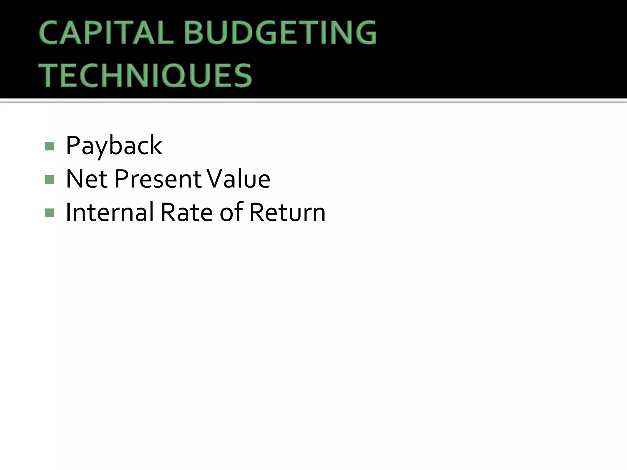 The capital budgeting process | PPTX