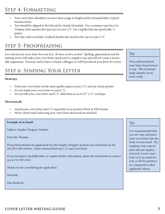 how to write a cover letter mcgill