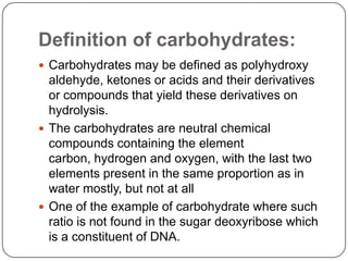 The carbohydrates in animal nutrition